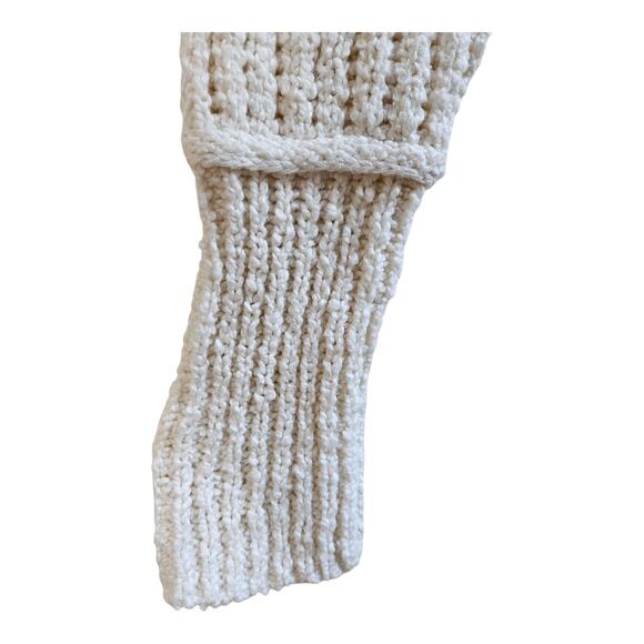 FREE PEOPLE We The Free XS Oversized Sweater Cream Cable Knit Wide Cuff 46" - Picture 5 of 10